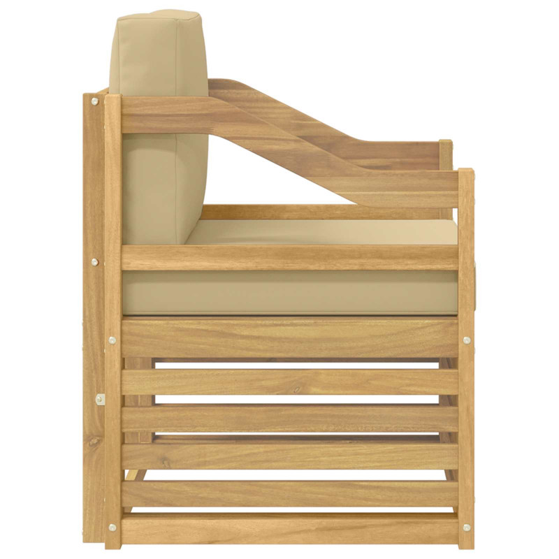 Sofa na zewnątrz Poliester biało-beżowy