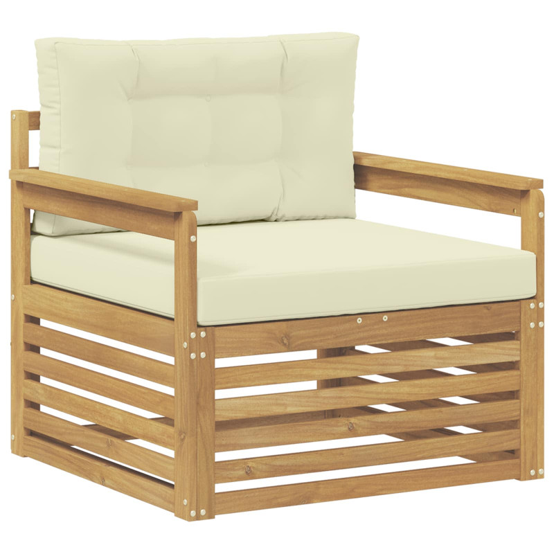 Sofa na zewnątrz Poliester Biały i kremowy