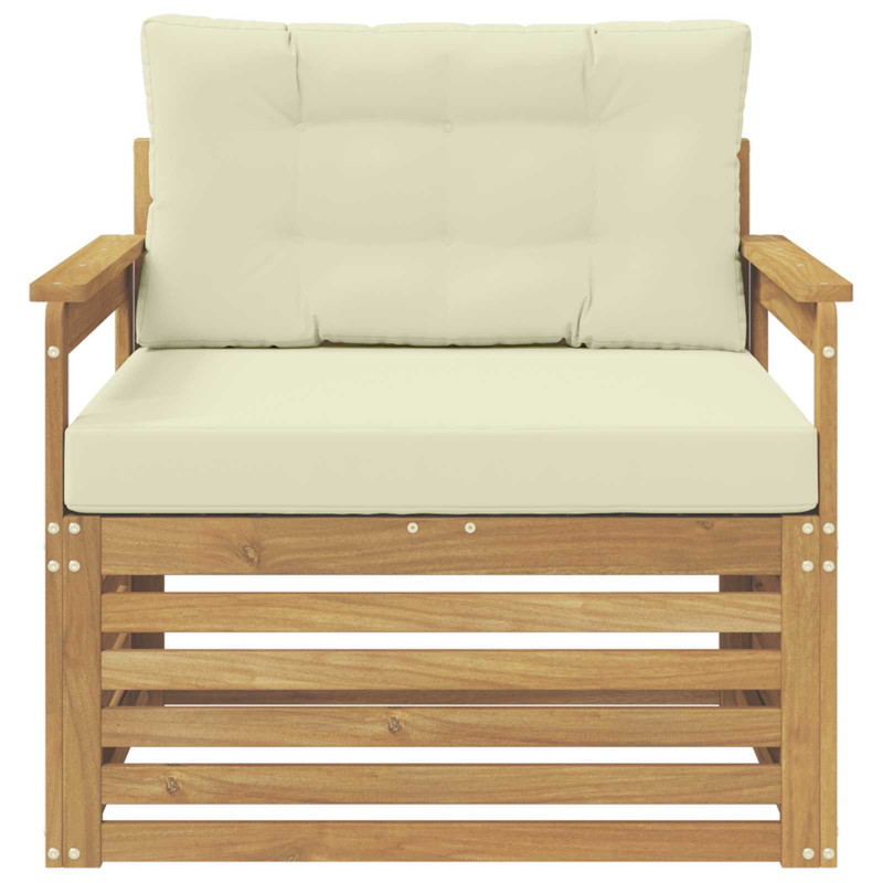 Sofa na zewnątrz Poliester Biały i kremowy