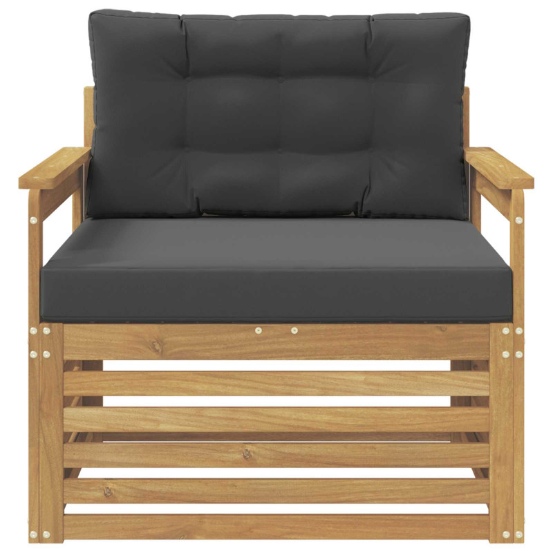 Sofa na zewnątrz Poliester biały i antracytowy