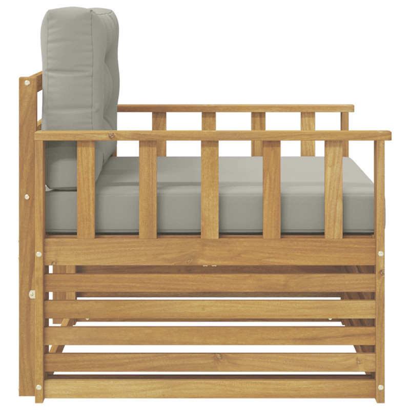 Sofa na zewnątrz Poliester biały i jasnoszary