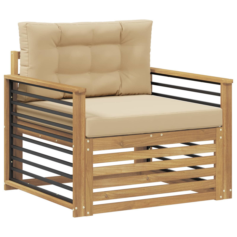 Sofa na zewnątrz Poliester biało-beżowy