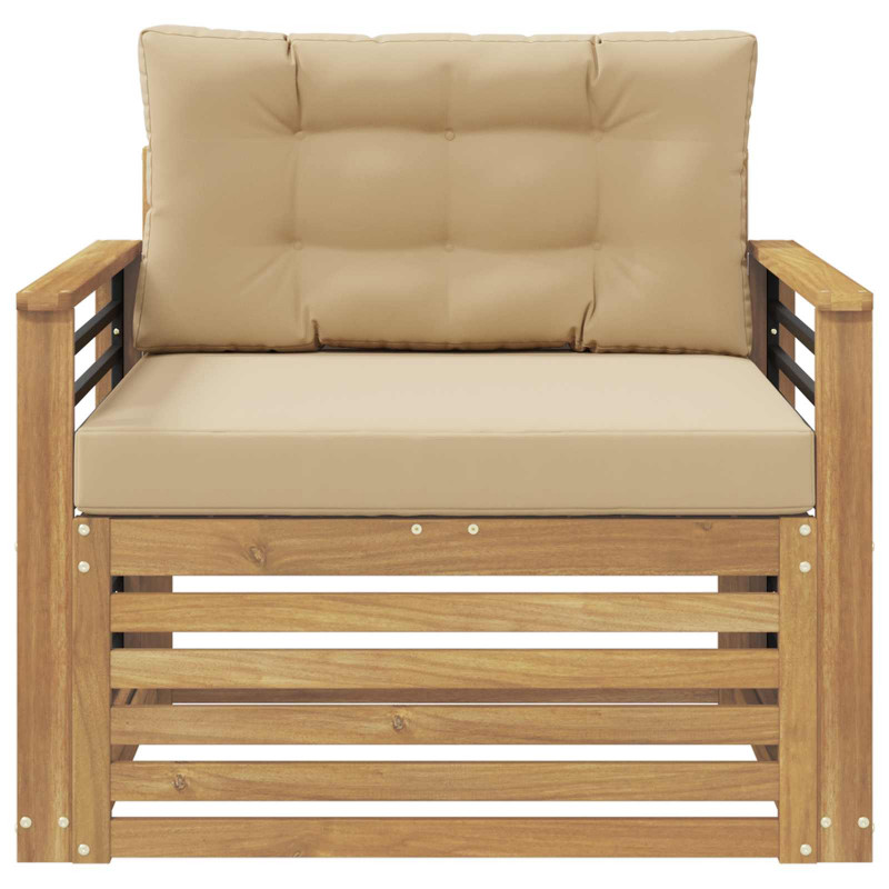 Sofa na zewnątrz Poliester biało-beżowy