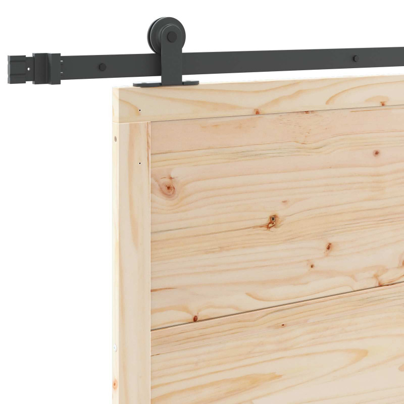 Drzwi przesuwne naturalny 100 x 208 cm Lite drewno sosnowe