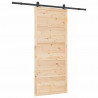 Drzwi przesuwne naturalny 90 x 208 cm Lite drewno sosnowe