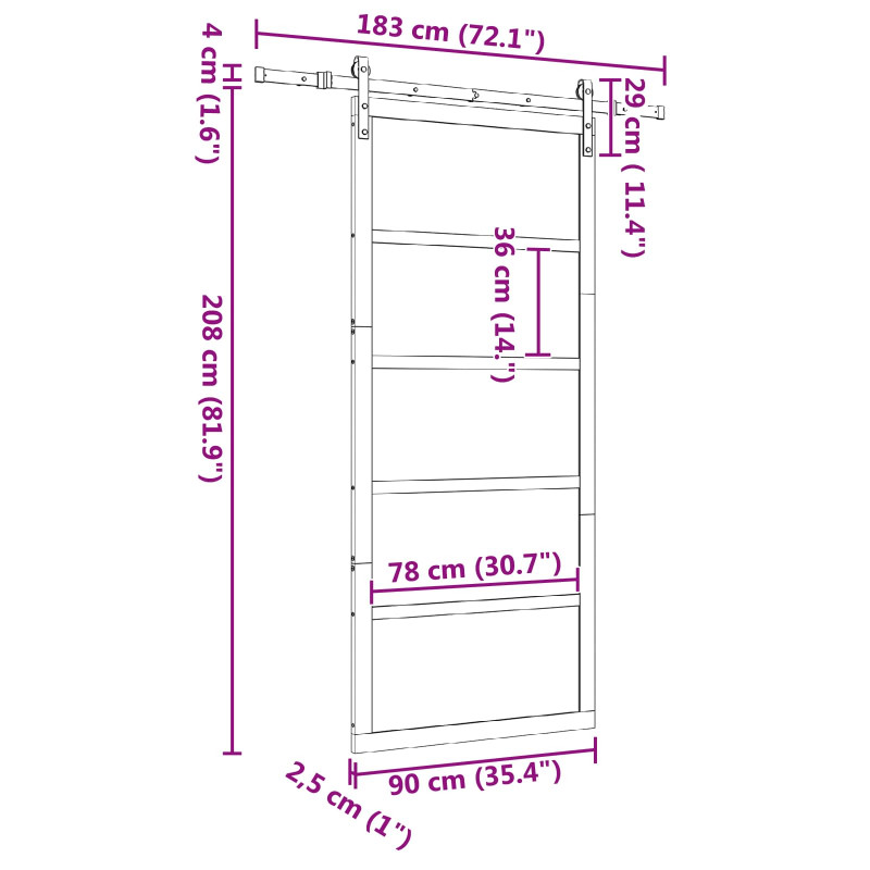 Drzwi przesuwne naturalny 90 x 208 cm Lite drewno sosnowe
