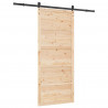 Drzwi przesuwne naturalny 90 x 208 cm Lite drewno sosnowe