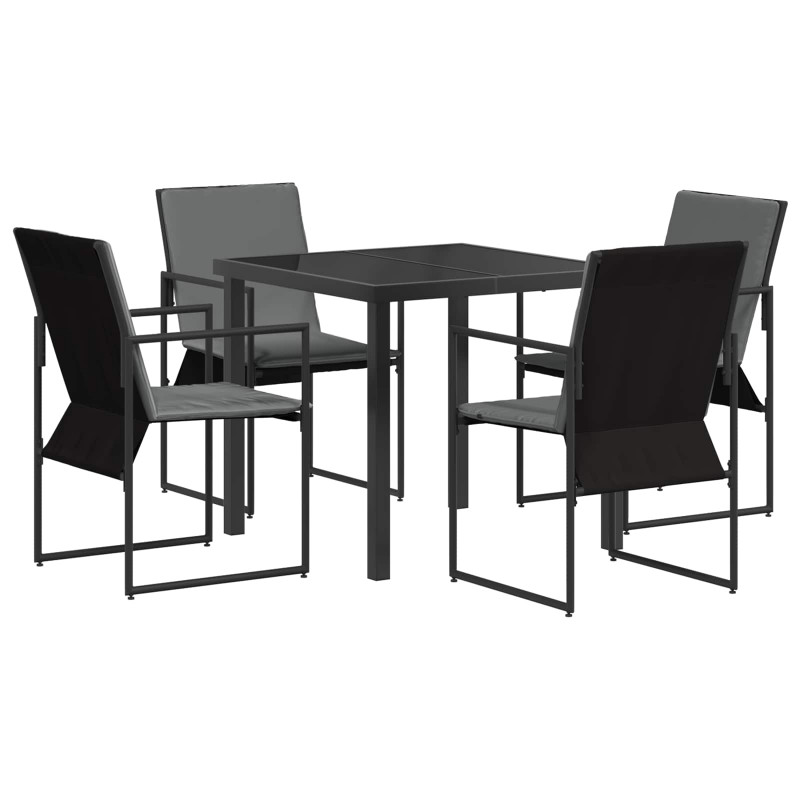 Zestaw do jadalni w ogrodzie 5 pcs Czarny i antracyt