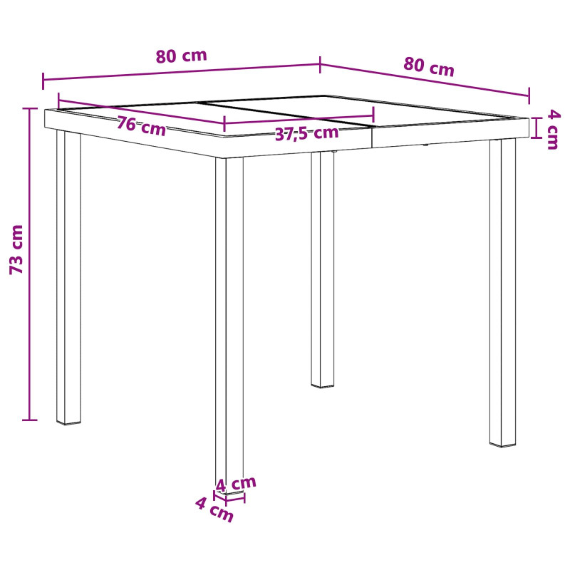 Zestaw do jadalni w ogrodzie 5 pcs Czarny i antracyt