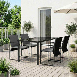 Zestaw do jadalni w ogrodzie 5 pcs Czarny i antracyt