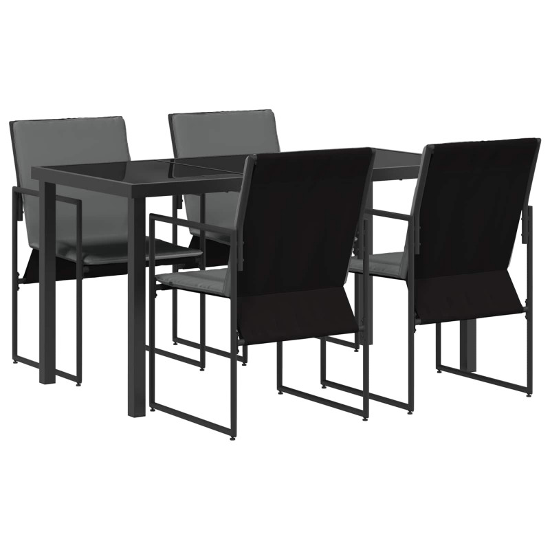 Zestaw do jadalni w ogrodzie 5 pcs Czarny i antracyt