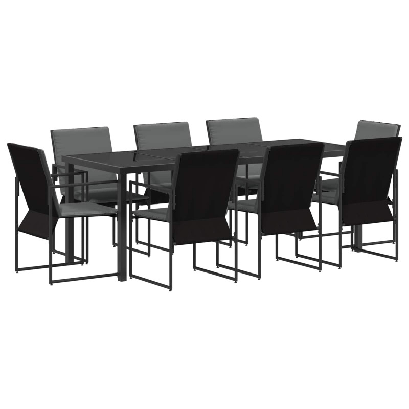 Zestaw do jadalni w ogrodzie 9 pcs Czarny i antracyt