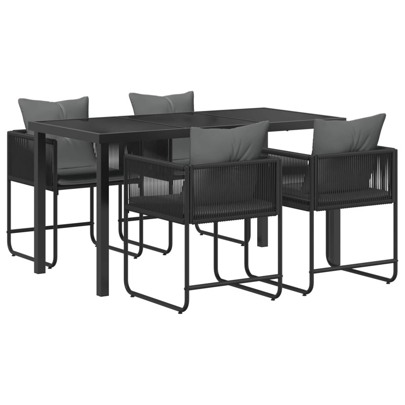 Zestaw do jadalni w ogrodzie 5 pcs Czarny i antracyt