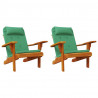 Poduszki na krzesła Gładki 2 pcs Zielony 58 x 77 x 4,5 cm