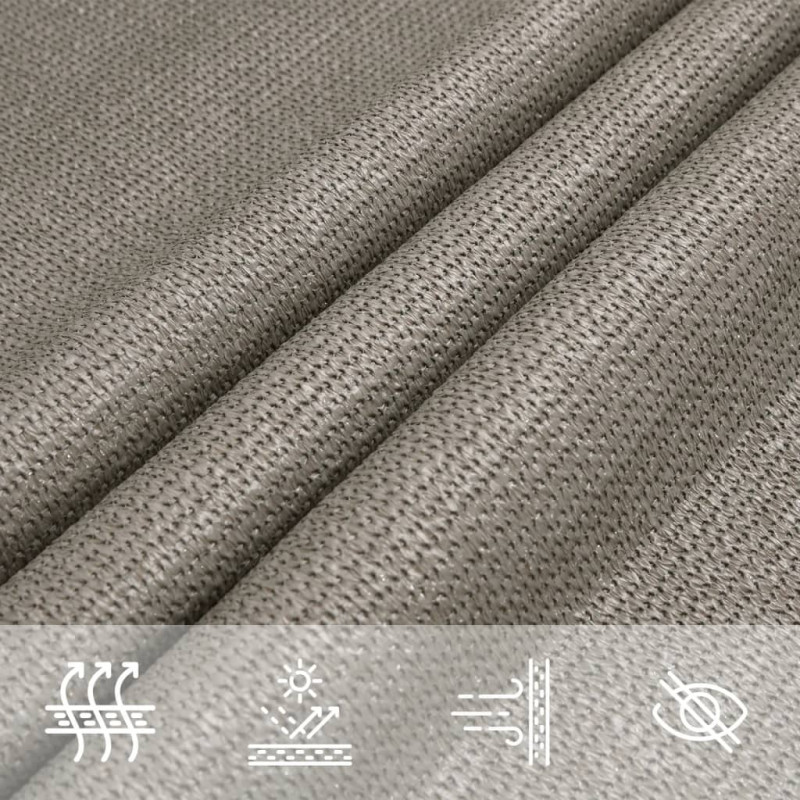 Żagiel przeciwsłoneczny, 160 g/m², jasnoszary, 2x4 m, HDPE