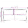 Żagiel przeciwsłoneczny, 160 g/m², jasnoszary, 2x4 m, HDPE