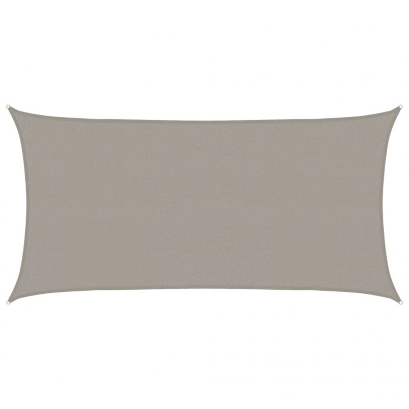 Żagiel przeciwsłoneczny, 160 g/m², jasnoszary, 2,5x5 m, HDPE