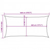 Żagiel przeciwsłoneczny, 160 g/m², jasnoszary, 2,5x5 m, HDPE