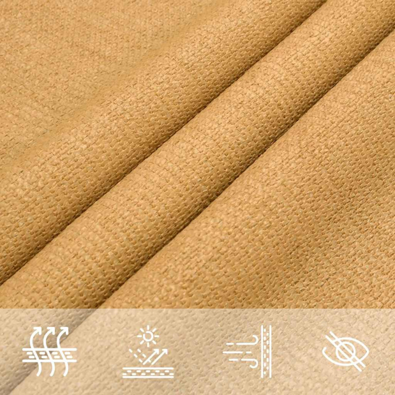 Żagiel przeciwsłoneczny, 160 g/m², piaskowy, 3,5x3,5x4,9 m