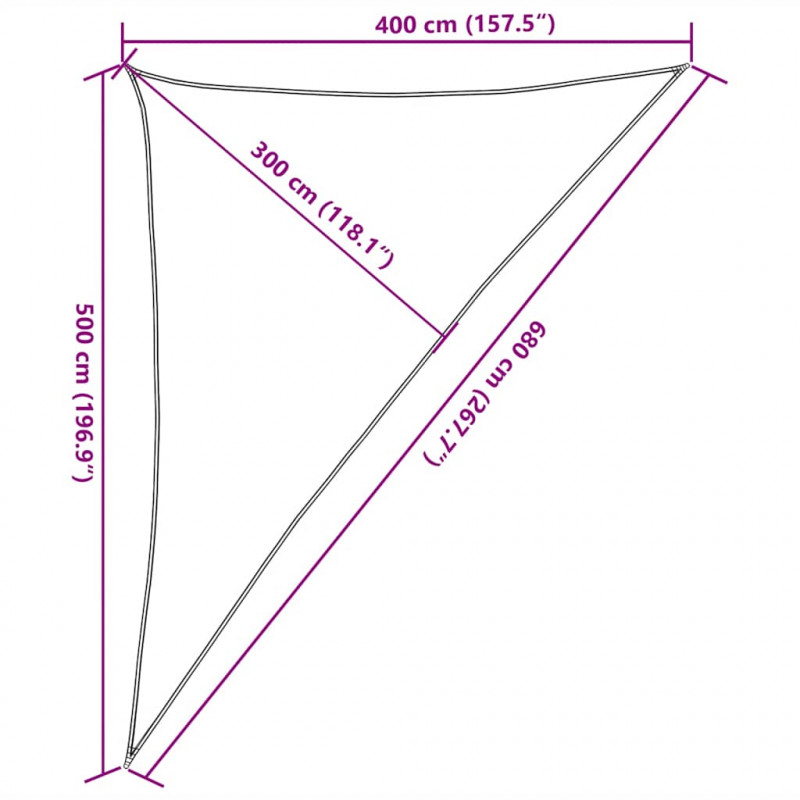 Żagiel przeciwsłoneczny, 160 g/m², piaskowy, 4x5x6,8 m, HDPE