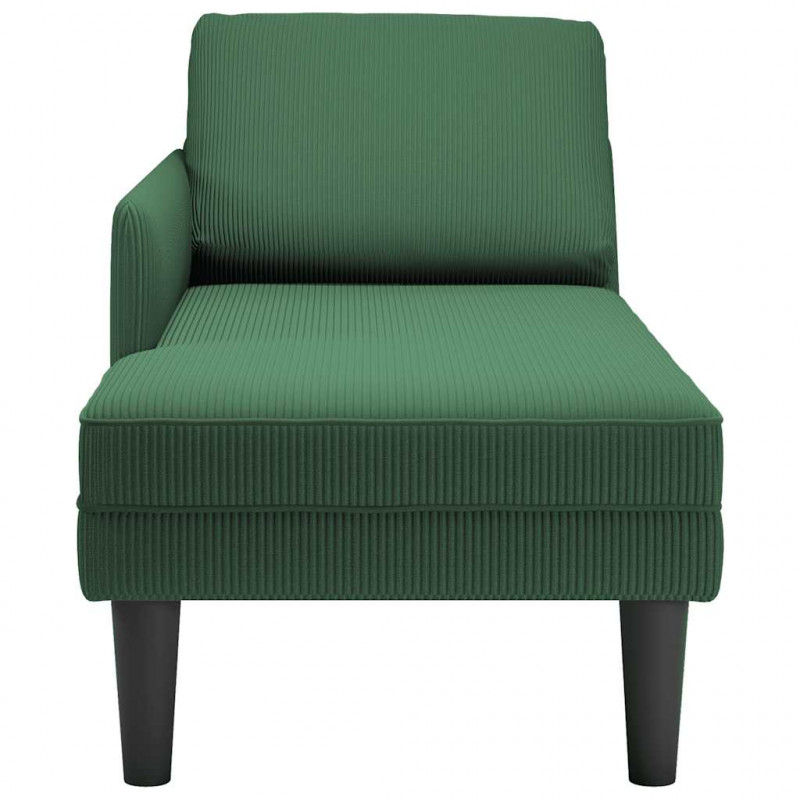 Leżanka z Poduszką ciemnozielona Corduroy Fabric