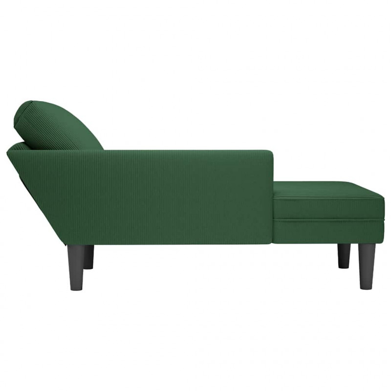 Leżanka z Poduszką ciemnozielona Corduroy Fabric