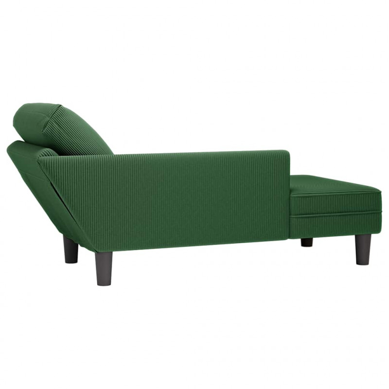 Leżanka z Poduszką ciemnozielona Corduroy Fabric