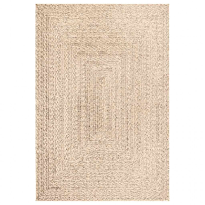Dywan ZIZUR, beżowy, 240x340 cm, stylizowany na jutowy