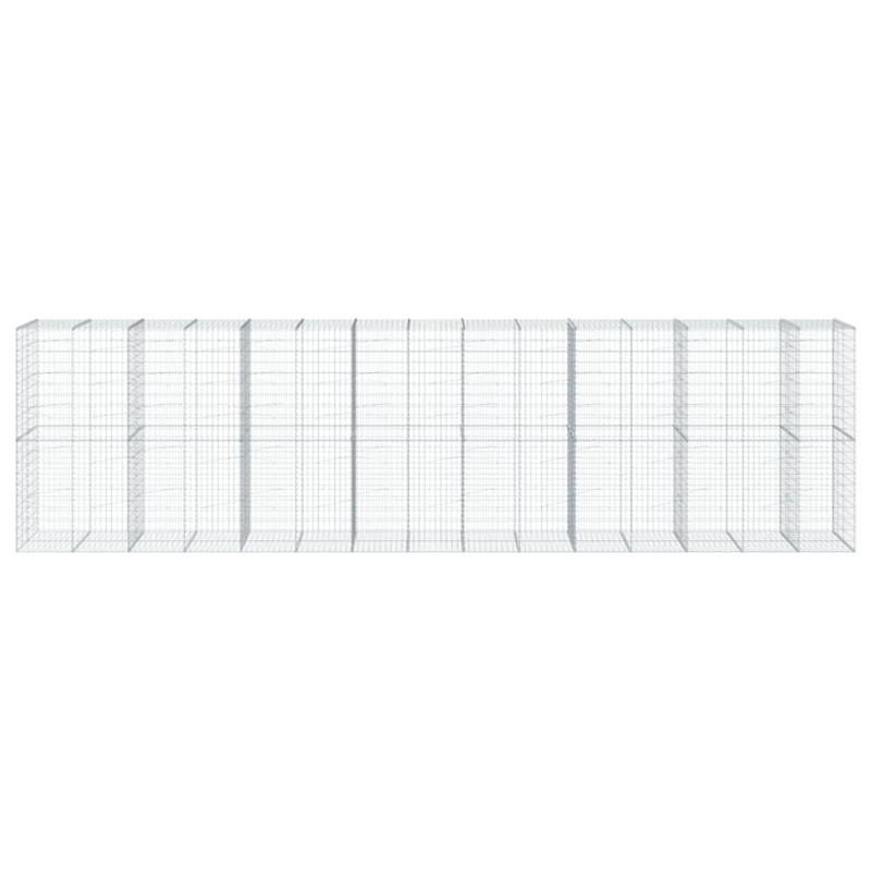 Kosz gabionowy z pokrywą, 750x100x200 cm, galwanizowane żelazo