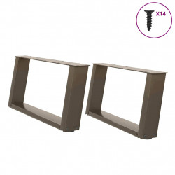 Nogi do stolika kawowego w kształcie litery U 2 szt. Naturalna stal 70x(30-31) cm Stal