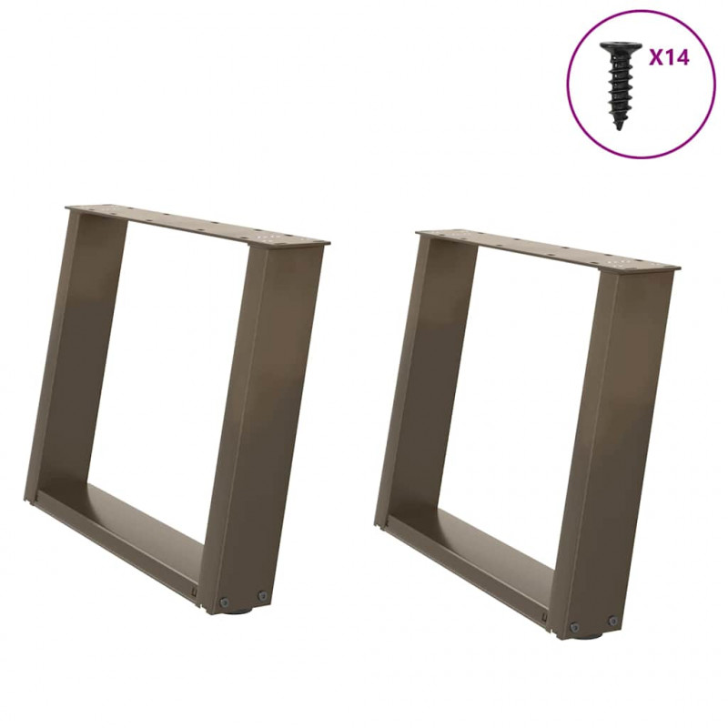 Nogi do stolika kawowego w kształcie litery U 2 szt. Naturalna stal 70x(42-43) cm Stal