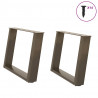 Nogi do stolika kawowego w kształcie litery U 2 szt. Naturalna stal 70x(42-43) cm Stal