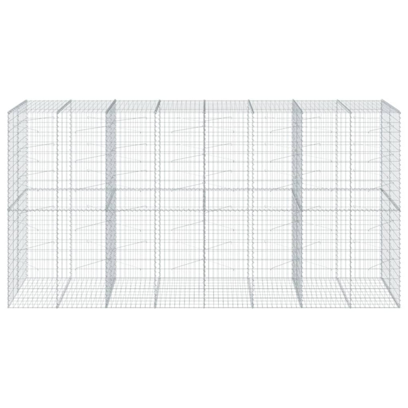 Kosz gabionowy z pokrywą, 400x100x200 cm, galwanizowane żelazo