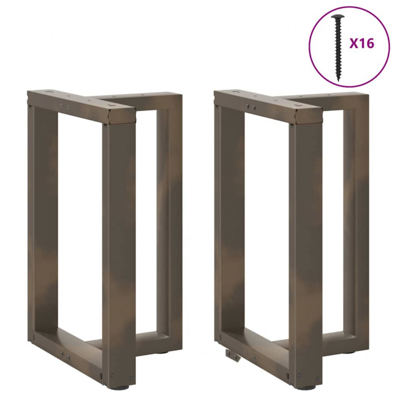 Nogi do stołu jadalnego w kształcie litery T 2 szt. Czarne 60x35x(72-73) cm Stal