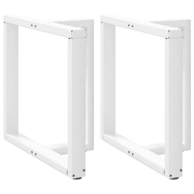Nogi do stołu jadalnego w kształcie litery T 2 szt. Białe 70x35x(72-73) cm Stal