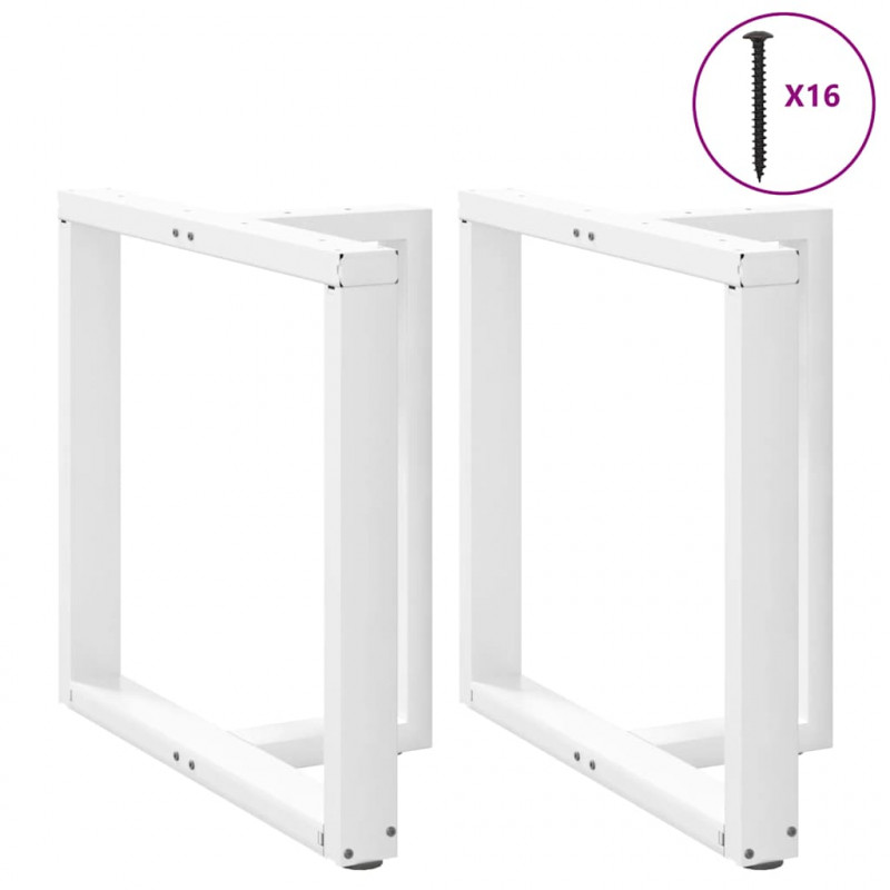 Nogi do stołu jadalnego w kształcie litery T 2 szt. Białe 70x35x(72-73) cm Stal