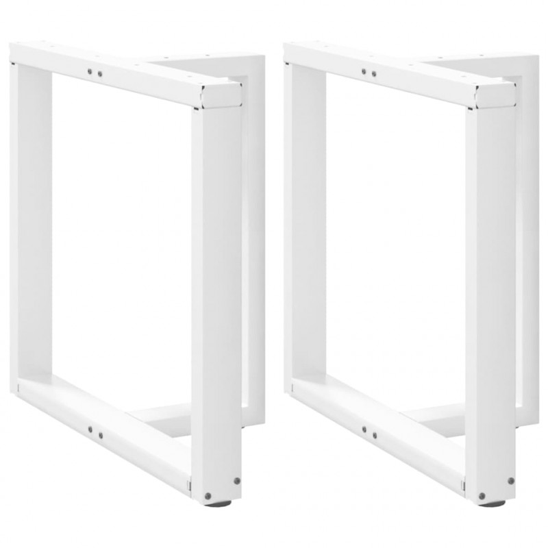 Nogi do stołu jadalnego w kształcie litery T 2 szt. Białe 80x35x(72-73) cm Stal