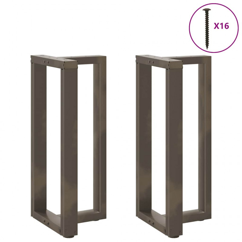 Nogi do stołu barowego w kształcie litery T 2 szt. Czarne 50x35x(90-91) cm Stal