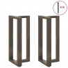 Nogi do stołu barowego w kształcie litery T 2 szt. Czarne 50x35x(90-91) cm Stal