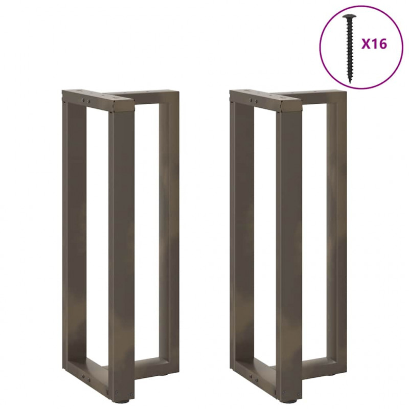 Nogi do stołu barowego w kształcie litery T 2 szt. Czarne 40x35x(100-101) cm Stal