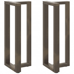 Nogi do stołu barowego w kształcie litery T 2 szt. Czarne 50x35x(100-101) cm Stal