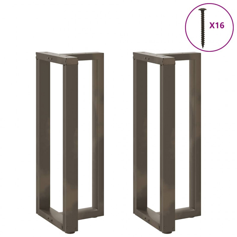 Nogi do stołu barowego w kształcie litery T 2 szt. Czarne 50x35x(100-101) cm Stal