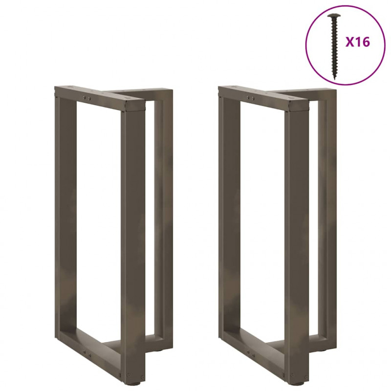 Nogi do stołu barowego w kształcie litery T 2 szt. Czarne 60x35x(100-101) cm Stal
