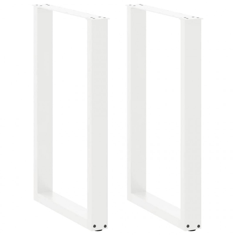 Nogi do stołu barowego w kształcie litery U 2 szt. Białe 60x(90-91) cm Stal