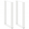 Nogi do stołu barowego w kształcie litery U 2 szt. Białe 60x(90-91) cm Stal