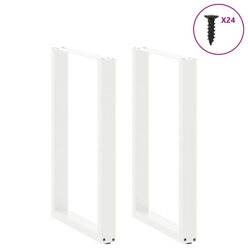 Nogi do stołu barowego w kształcie litery U 2 szt. Białe 60x(90-91) cm Stal