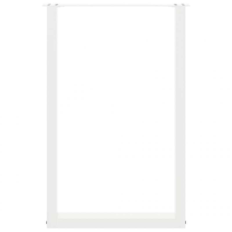 Nogi do stołu barowego w kształcie litery U 2 szt. Białe 60x(90-91) cm Stal