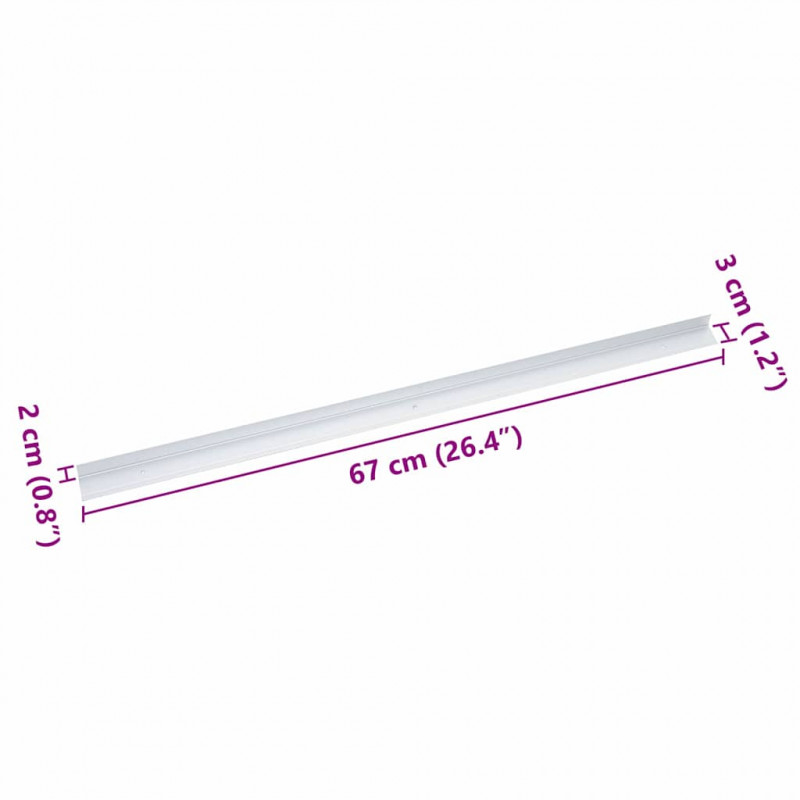Listwy schodowe 30 pcs Srebrny 67 x 3 x 2 cm Aluminium