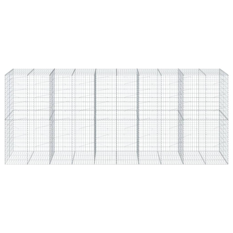 Kosz gabionowy z pokrywą, 500x100x200 cm, galwanizowane żelazo