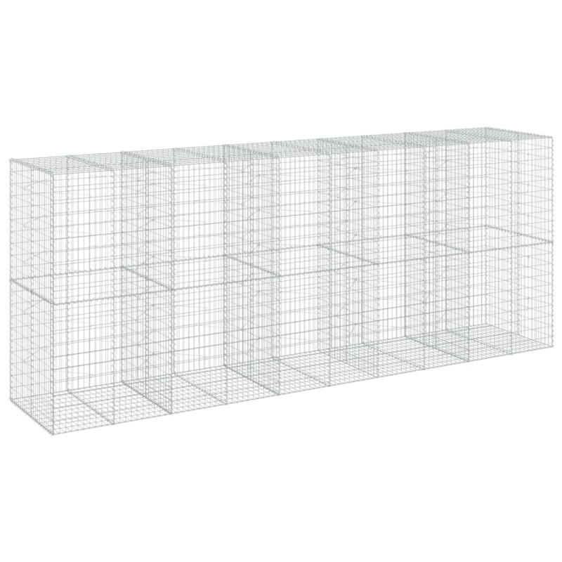 Kosz gabionowy z pokrywą, 500x100x200 cm, galwanizowane żelazo